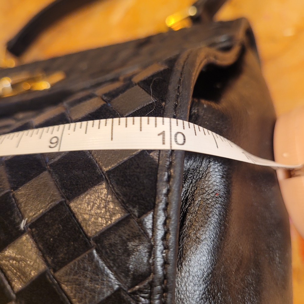 Bally Gold and Black Satchel with Woven Design - Picture 8 of 8